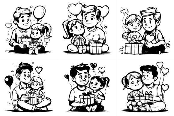 Father and Daughter Line Art Vector: A Designer's Review
