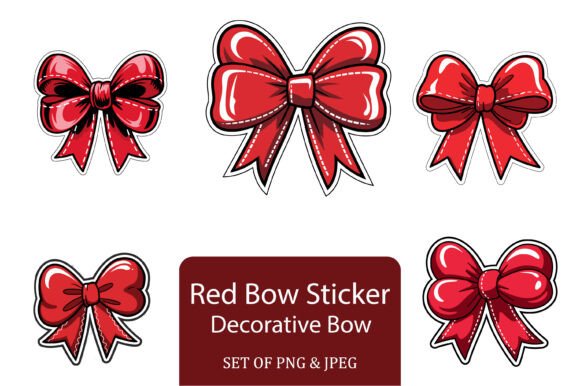 Glossy Red Decorative Bow Stickers: A Designer's Review