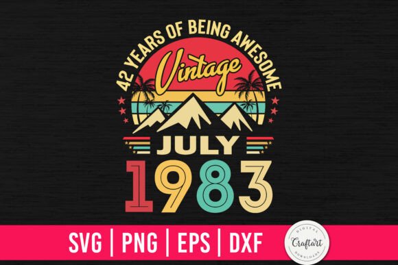 Vintage 1983 July 42th Birthday Design Review
